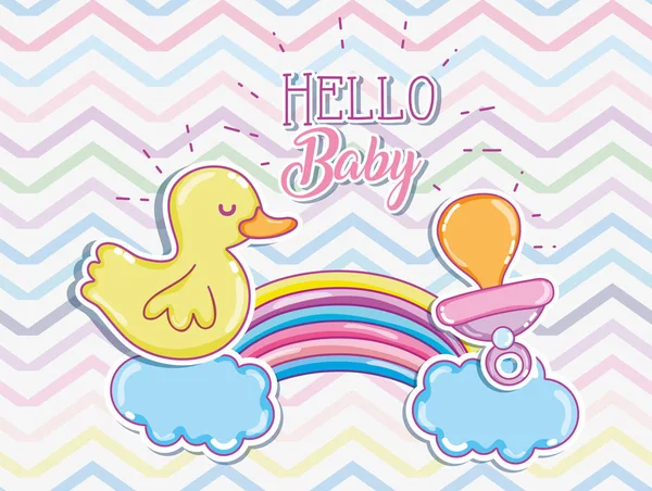 Hello Baby Cards Card Vector Illustration Graphic Design — стоковый вектор