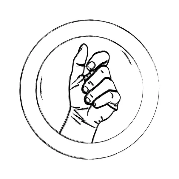 Grunge Sticker Hand Protest Revolution Symbol Vector Illustration — Stock Vector