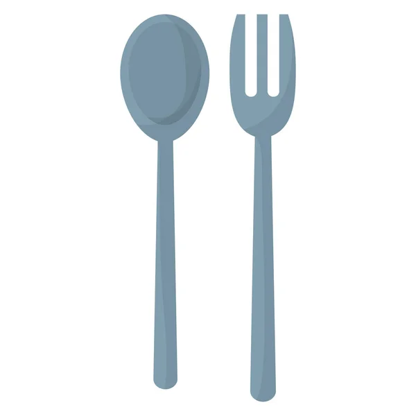 Spoon Fork Cutlery Kitchen Utensil Vector Illustration — Stock Vector