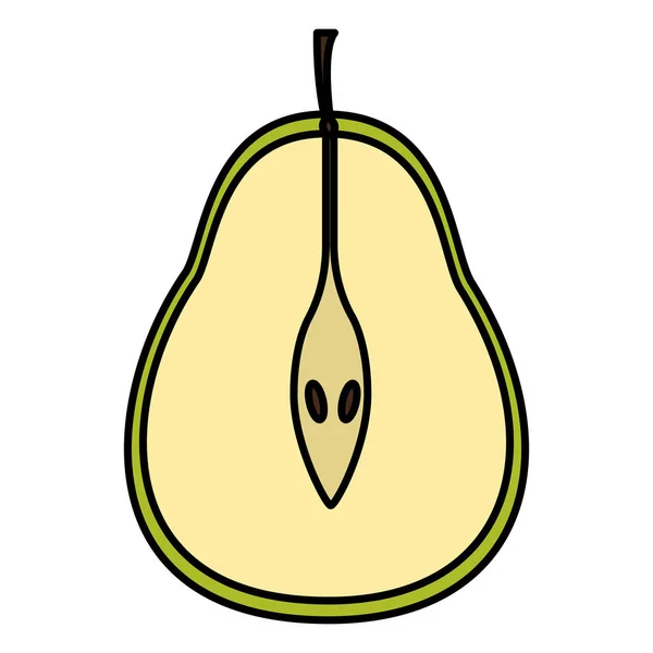 Kleur Heerlijke Segment Pear Biologische Fruit Vectorillustratie — Stockvector