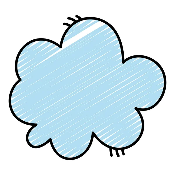Doodle Natura Pogoda Puszystą Masę Chmura Niebo Ilustracji Wektorowych — Wektor stockowy