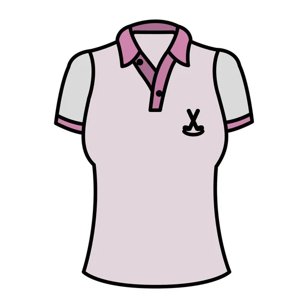 Cor Profissional Menina Shirt Para Jogar Golfe Vetor Ilustração — Vetor de Stock