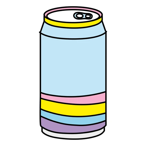 Color Cold Soda Can Fresh Beverage Vector Illustration — Stock Vector