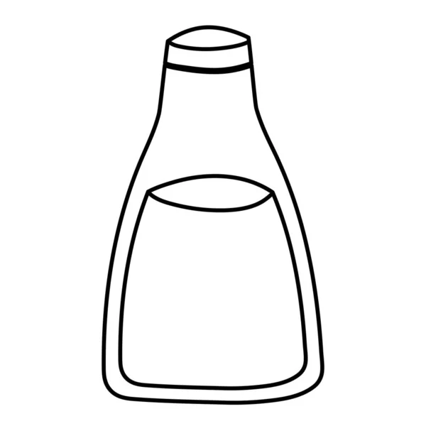 Línea Saludable Botella Leche Fresca Bebida Vector Ilustración — Vector de stock
