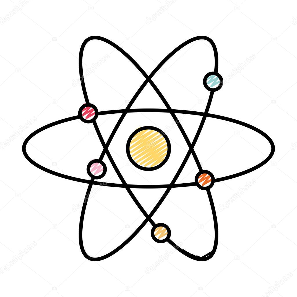 doodle physics science orbit atom education vector illustration
