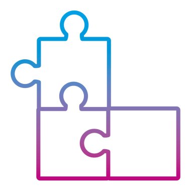 bozulmuş çizgi puzzle parçaları birlikte iş oyun vektör çizim