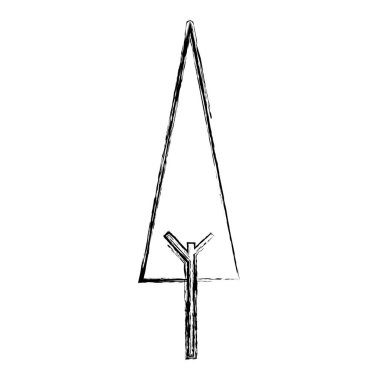 Grunge doğa çam ağacı dalları tasarım vektör çizim ile