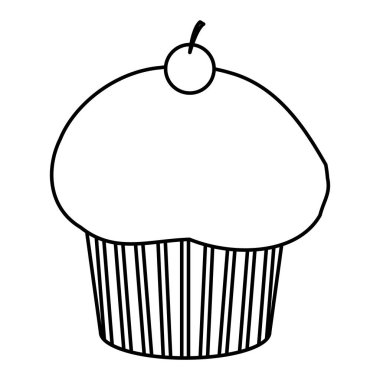 satır lezzetli kek pişirme tatlı kiraz vektör çizim ile