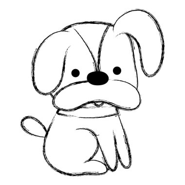 Grunge güzel köpek şirin evde beslenen hayvan hayvan vektör çizim