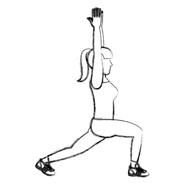 Grunge kadının ellerini ve lugges her bacak vektör çizim