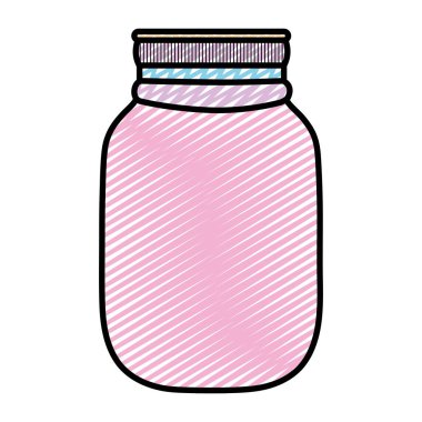 Doodle kırılgan cam şişe korumak nesne vektör çizim