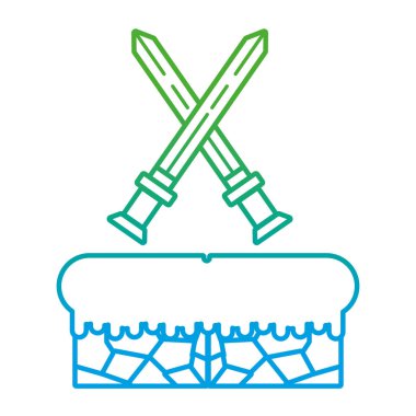 bozulmuş satır kılıç videogame sahne vektör çizim içinde düz grafik