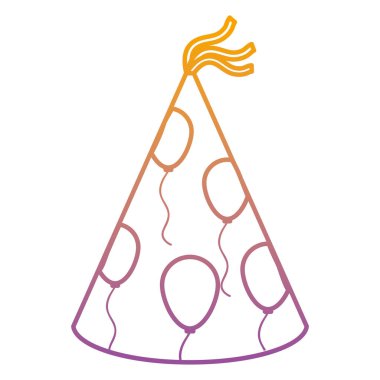 bozulmuş satırı parti şapka aksesuarı balon süsleme vektör çizim ile