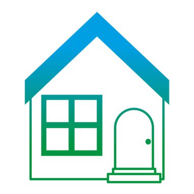 çatı ve kapı tasarım vektör çizim ile bozulmuş çizgi ev ikamet