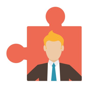 bulmaca parçası işadamı profesyonel Yöneticisi vektör çizim ile