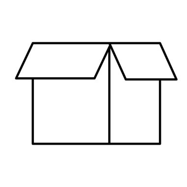 hattı açık kutu paket nesne simge vektör çizim