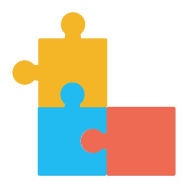 parçalar birlikte iş oyun vektör çizim puzzle