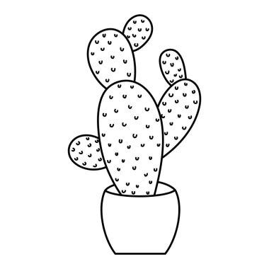 satır Doğa Çöl kaktüs bitki saksı vektör çizim