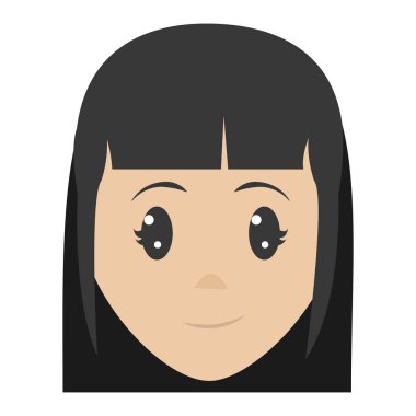 mutlu bir kadın baş saç modeli tasarımı ile illüstrasyon vektör