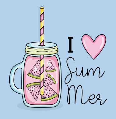 Yaz vektör çizim grafik tasarım seviyorum