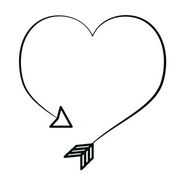 satır piktogram ok kalp işareti simge vektör çizim