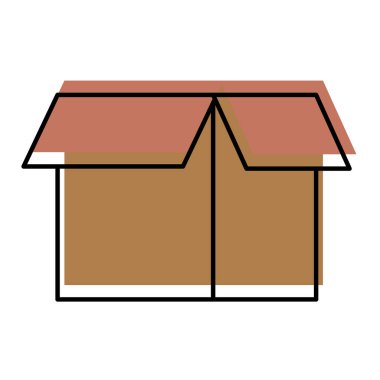 taşınan renk kutusunu paketi nesne simge vektör çizim açın