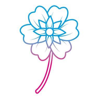 bozulmuş satır güzel doğa yaprakları ve sapı vektör çizim çiçek