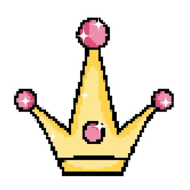 piksel lüks crown dekorasyon aksesuar vektör çizim