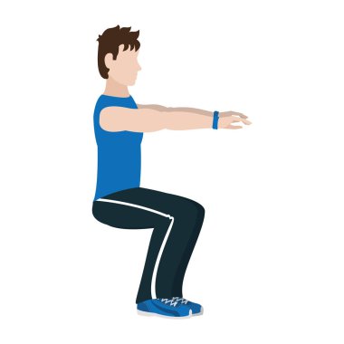 squarts eğitim vektör çizim yapan fitness erkek