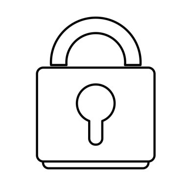 satır yakın asma kilit güvenlik sembolü vektör çizim nesnesine