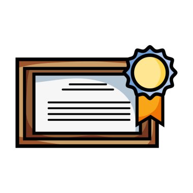 Mezuniyet Diploması sertifika ahşap çerçeve tasarım vektör çizim ile