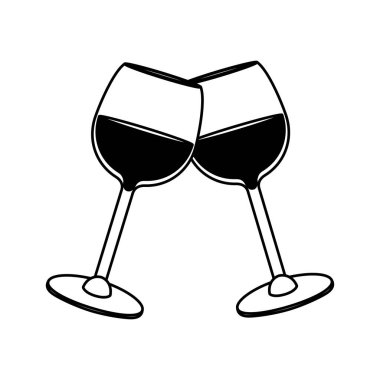 alkol şarap içecek kutlama vektör çizim için satır çim
