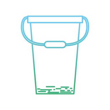 ev vektör çizim temizlemek için bozulmuş çizgi plastik kova nesnesi