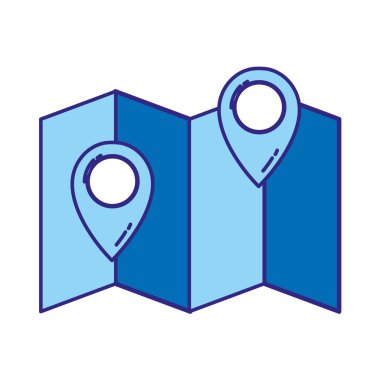 Duo renk global harita konumu sembolleri vektör çizim seyahat ile