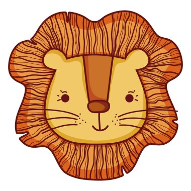 sevimli aslan vahşi hayvan vektör çizim kafa