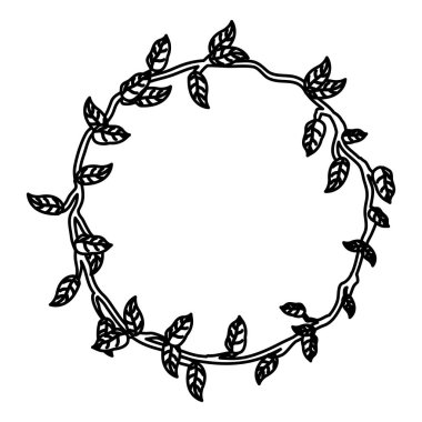 çizgi daire rustik dal doğa ile vektör çizim bırakır