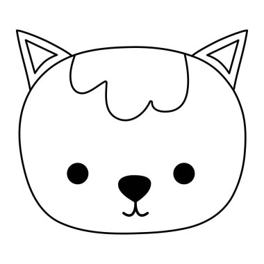 satır şirin kedi baş hayvan vektör çizim evde beslenen hayvan