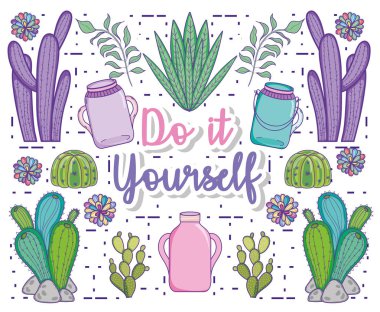 Karikatür kavramı vektör çizim grafik tasarım bahçe kendinizi yapmak