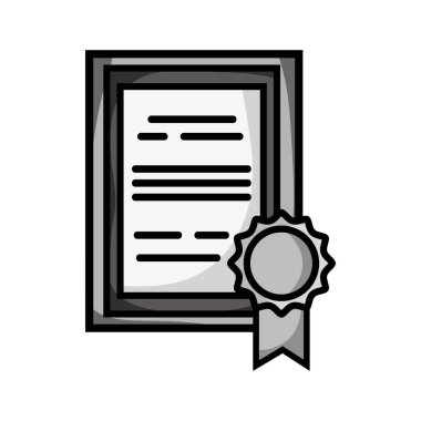 gri tonlamalı Mezuniyet Diploması sertifika ahşap çerçeve tasarım vektör çizim ile