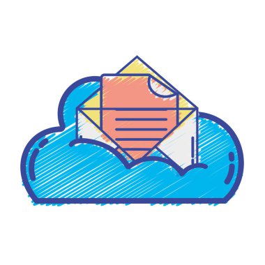 veri ve belge bilgi vektör çizim kartıyla bulut