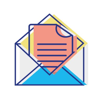 renk e-posta iletisi belge bilgi vektör çizim ile