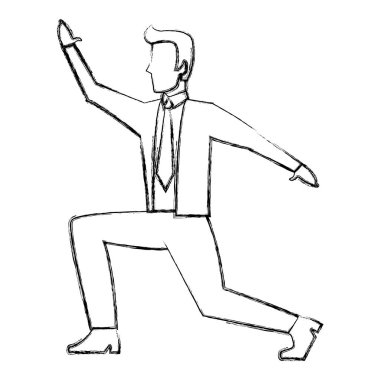 Grunge işadamı ofis kurumsal başarı takım elbise vektör çizim ile