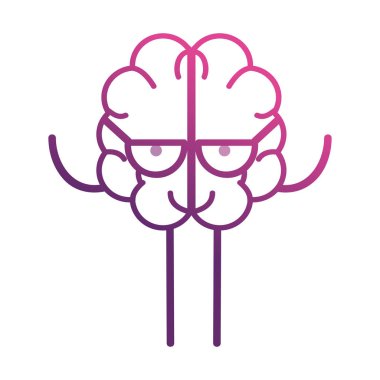 satır çok güzel beyin kawaii gözlük vektör çizim ile