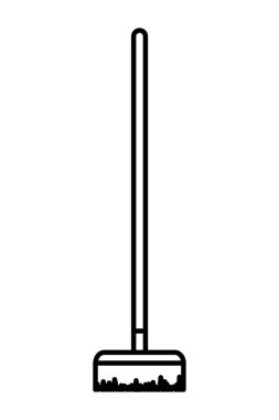 çizgi süpürge süpürme nesnesi ev vektör çizim temizlemek için