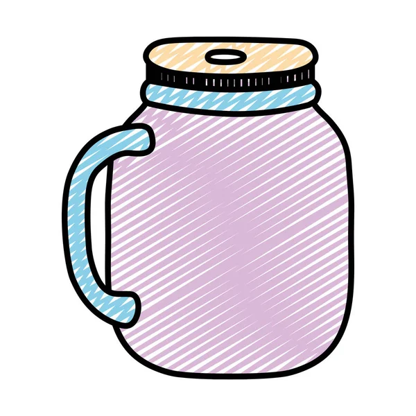 Bouteille Cristal Doodle Transparent Préserver Objet Vecteur Illustration — Image vectorielle