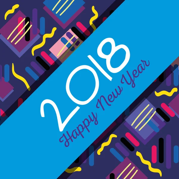 happy new year over color backgroun design vector illustration