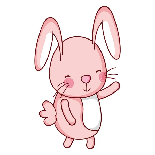 Happy Rabbit Cute Animal Tail Vector Illustration — Stock Vector