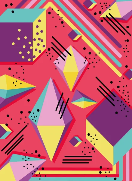 Memphis Vorlage Und Hintergrund Bunt Design Vektor Illustration Grafik Design — Stockvektor