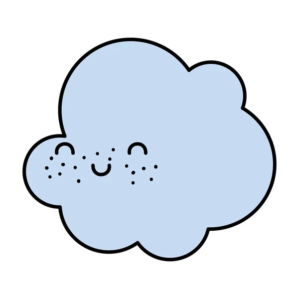 Kolor Happy Cloud Kawaii Pogoda Niebo Ilustracji Wektorowych — Wektor stockowy