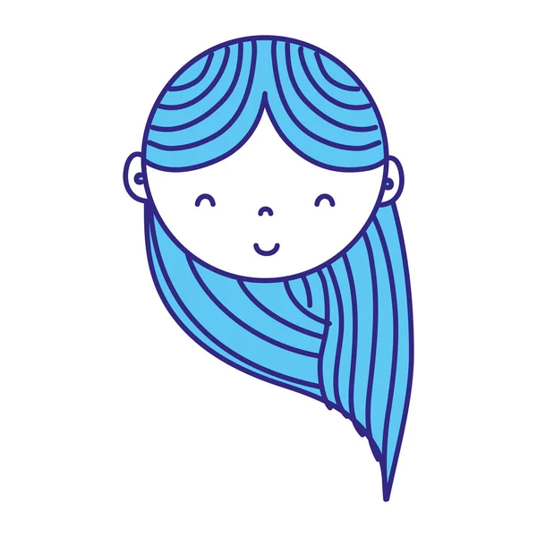 Duo Color Happy Woman Head Haistyle Design Vector Illustration — стоковый вектор